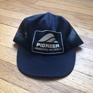 Vintage Landscaping Trucker Snapback in Navy and Cream